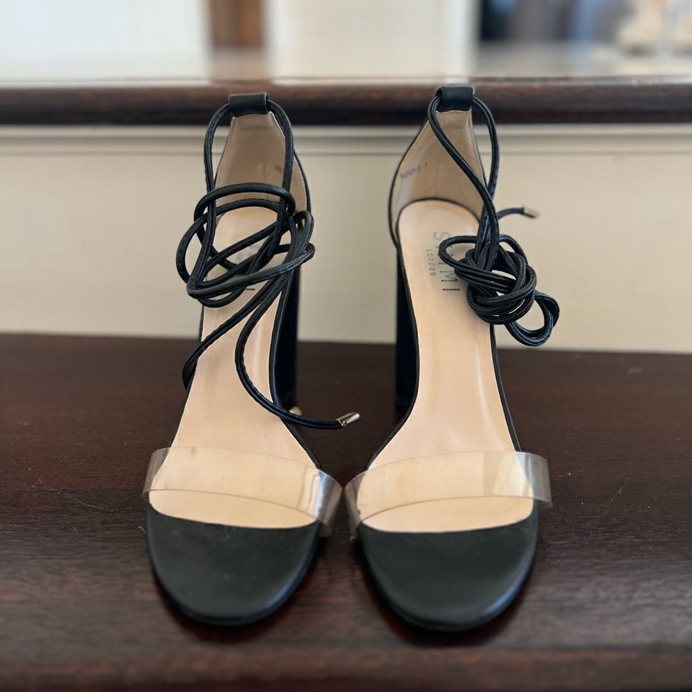 Black Strappy Heels - Picture 2 of 5